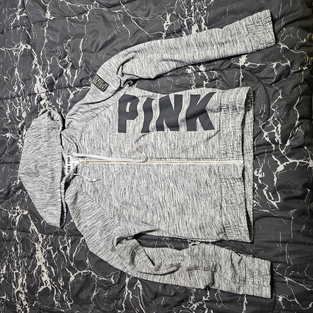 Victoria's Secret PINK Gray Zip-Up Hoodie